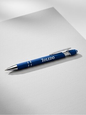 Blue Ballpoint Pen with Metal Accents Toledo